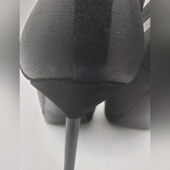 1548- YSL Yves Saint Laurent Shoe Black Platform Bandage Suede Bootie 37.5EU - Picture 7 of 12